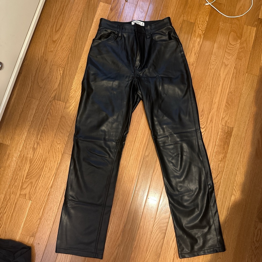 Abercrombie Black Leather Pants